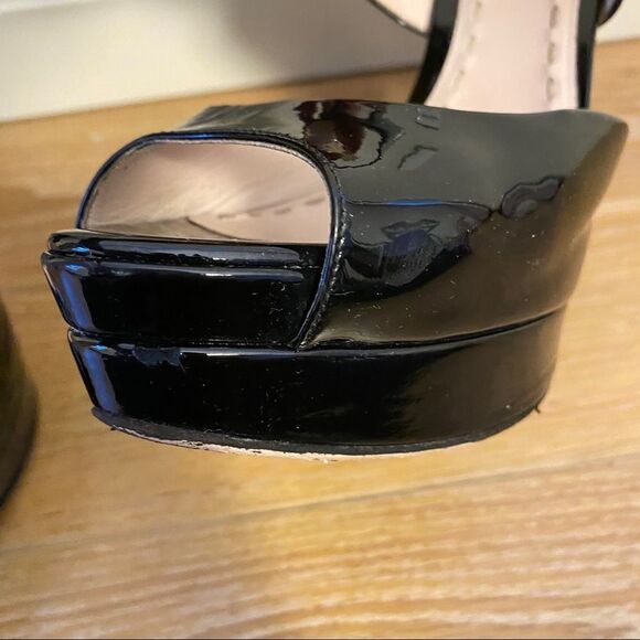 Miu Miu-Black Patent Peep Toe Zip Platform - Picture 10 of 12